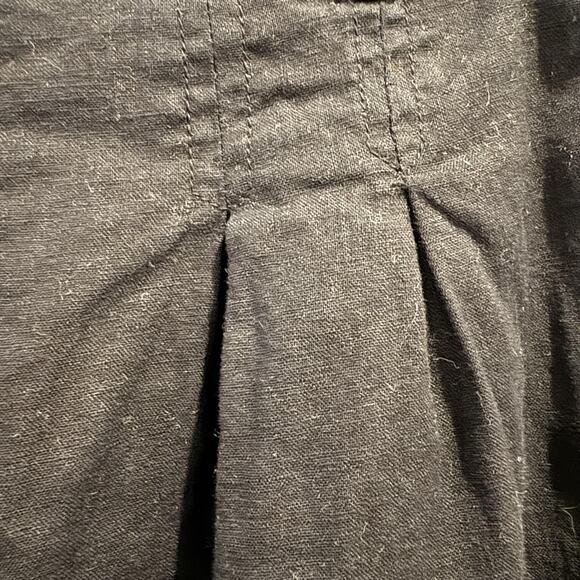 Banana Republic Skirt Womens Size 6 Black Linen Blend Midi Pockets Front Slit - Picture 3 of 12